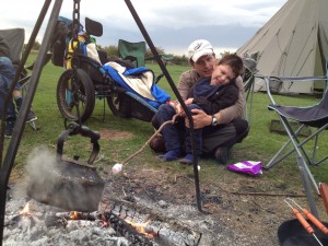 Toasting Marshmallows by the fire.